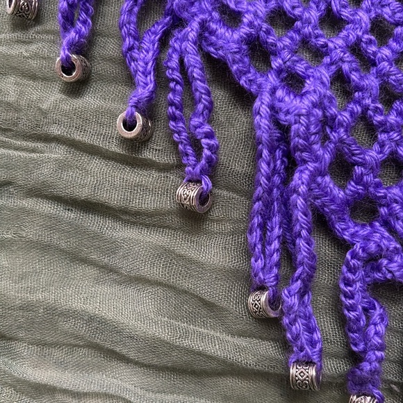 Handmade by Me Purple Crocheted Top with Beads C Cup - Picture 3 of 4